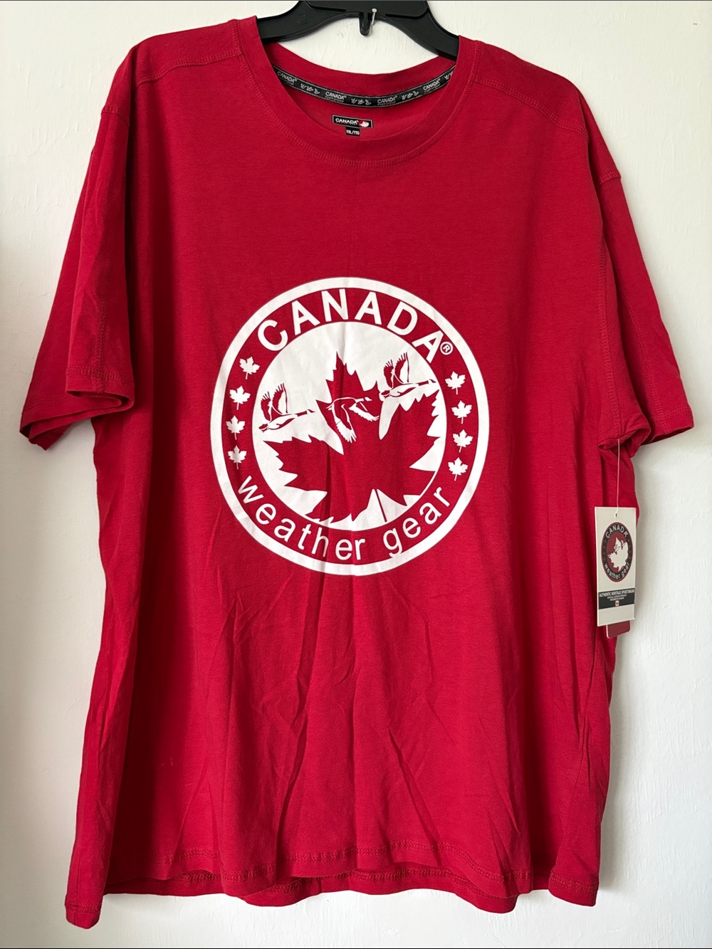 Canada 🇨🇦 Weather Gear Red Logo T‑Shirt Size XXL - 💯 Cotton